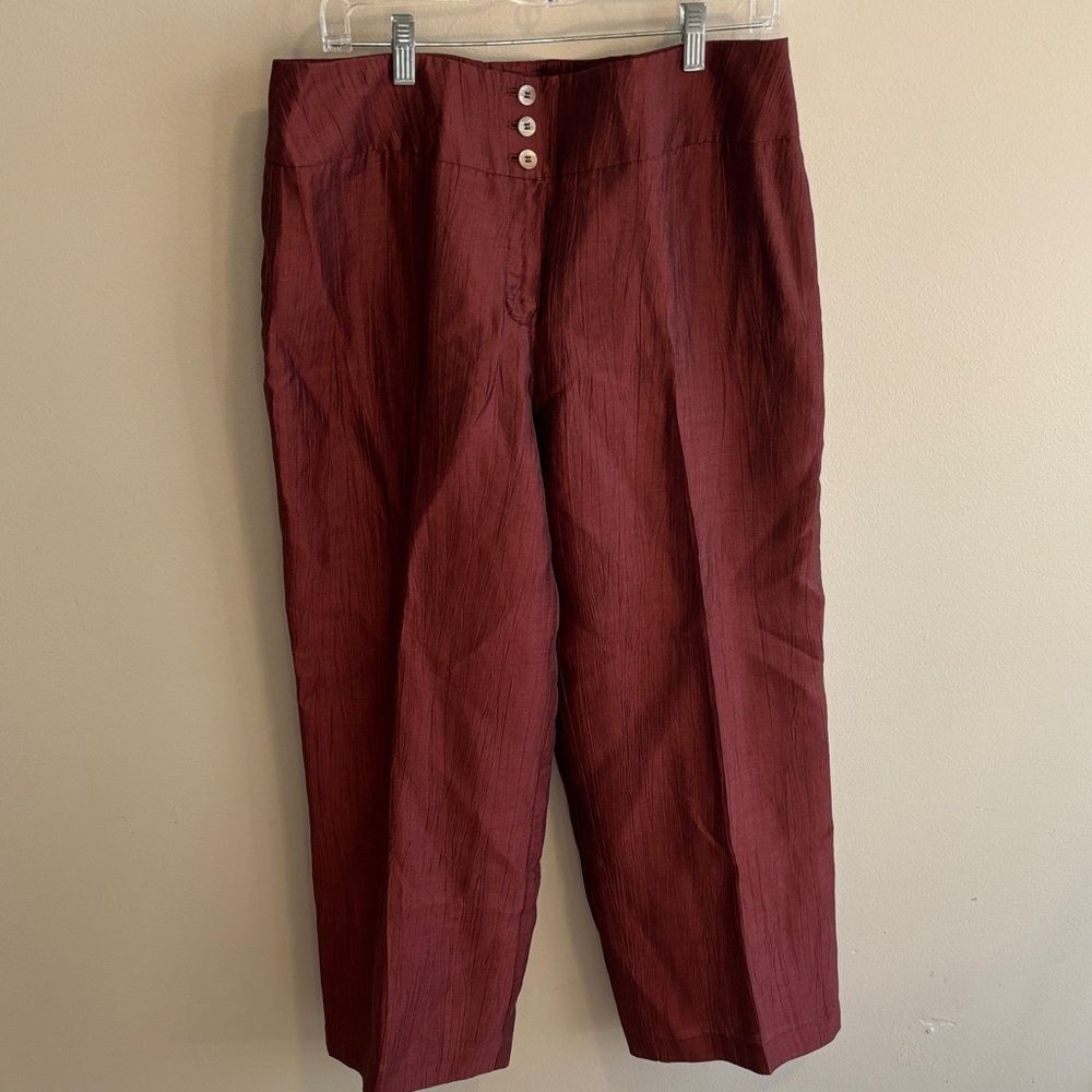 Jones New York linen blend rust pants size 12